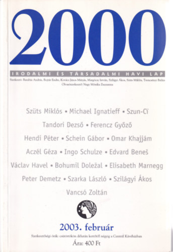 2000 Irodalmi s Trsadalmi Havi Lap - 2003. Februr