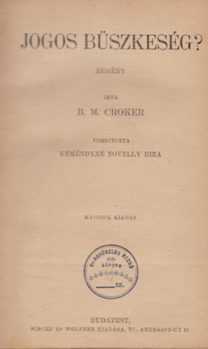 B. M. Crocker - Jogos büszkeség?