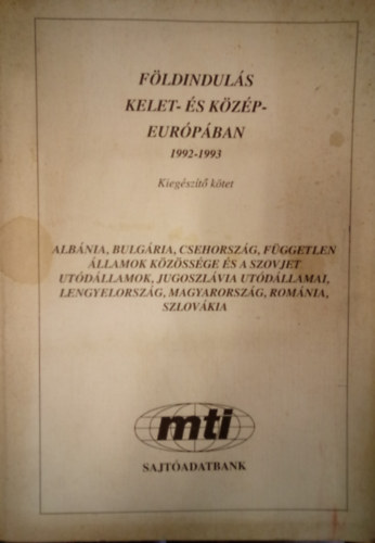 Vladr Tams - Fldinduls Kelet-s Kzp Eurpban 1992-1993 ( Kiegszt ktet )