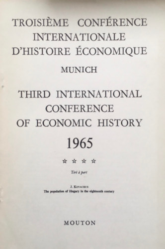 J. Kovacsics - Third International Conference of Economic HIstory