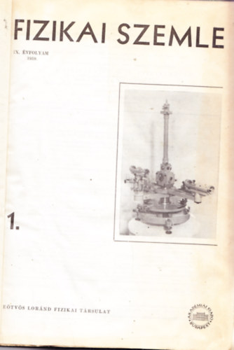 Fizikai Szemle, IX. vfolyam, 1959.