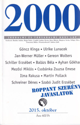 2000 Irodalmi s Trsadalmi Havi Lap - 2015. oktber