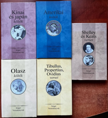 5db. Sziget versesk�nyvek :Olasz k�lt�k + Amerikai k�lt�k+K�nai �s Jap�n k�lt�k+Tibullus,Propertius,Ovididius versei,Shelley �s Keats versei
