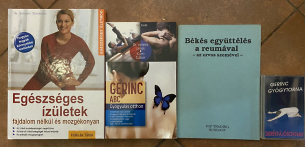 Dr. Siegbert Tempelhof, Dr. Veress J�nos - K�rti G�bor - 3 db k�nyv az eg�szs�ges �z�letek, gerinc �s reuma t�m�ban + 1 db aj�nd�k gerinc gy�gytorna kazetta - Eg�szs�ges �z�letek, Gerinc ABC, B�k�s egy�tt�l�s a reum�val, Gerinc gy�gytorna