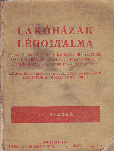Czrha Gyula - Lakóházak légoltalma