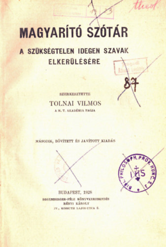 Tolnai Vilmos - Magyart sztr