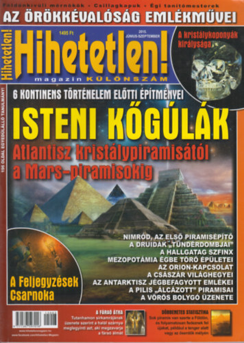 Szcs Rbert  (fszerk.) - Hihetetlen! magazin 2015 Jnius-Szeptember Klnszm