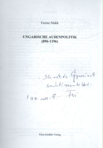 Ferenc Makk - Ungarische Aubenpolitik ( 896-1196)