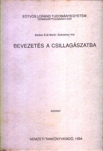 Balzs - rdi - Marik - Szcsnyi - Vzi - Bevezets a csillagszatba - Kzirat