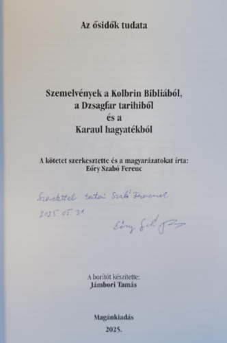 Eőry Szabó Ferenc - Az ősidők tudata