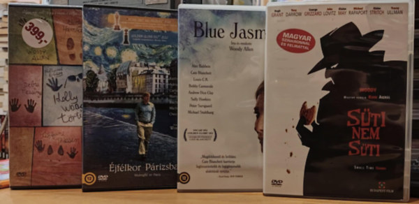 Woody Allen - 4 db Woody Allen film: Blue Jasmine + �jf�lkor P�rizsban + Holly Woody t�rt�net + S�ti, nem s�ti (4 DVD)
