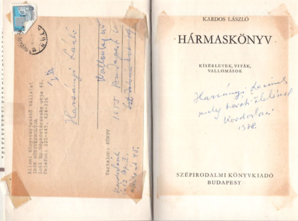 Kardos L�szl� - H�rmask�nyv - Dedik�lt