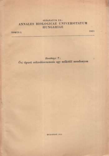 Dr. Hortobgyi Tibor - si tpus mikrobiocoenosis egy mkd mozdonyon - Klnlenyomat