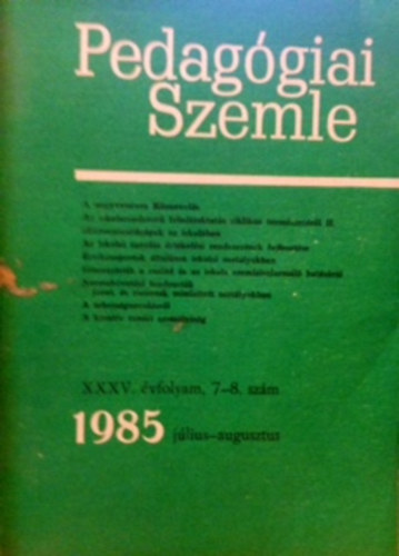 Benk� Lor�nd - Pedag�giai Szemle 1985. j�lius-augusztus