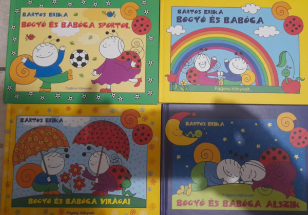 Bartos Erika - 4 db könyv: Bogyó és Babóca, Bogyó és Babóca alszik, Bogyó és Babóca virágai, Bogyó és Babóca sportol