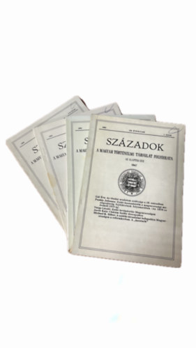 Magyar T�rt�nelmi T�rsulat - Sz�zadok - 126. �vfolyam -1992 -1-6. sz�m (4db, teljes �vfolyam)