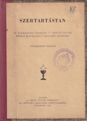 Szertratástan az általános iskolák V. osztályának római katolikus tanulói számára