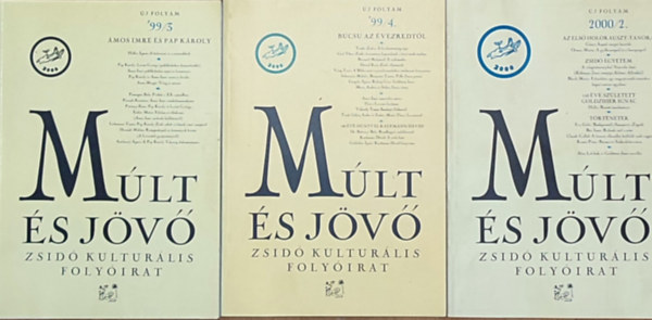 3db mű a Múlt és jövő-Zsidó kultúrális folyóiratból - 1999/3., 4., 2000/2.