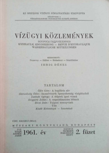Ihrig Dénes  (szek.) - Vízügyi Közlemények 1961/2.
