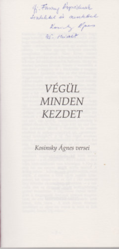 Kosinsky �gnes - V�g�l minden kezdet