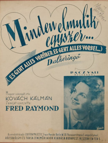 Fred Raymond Kovách Kálmán - Minden elmúlik egyszer... - Dalkeringő (kotta)