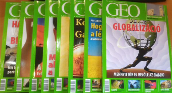 Kosz�-Stamberger Kinga  (f�szerkeszt�) - 8 db Geo - A vil�got felfedezni �s meg�rteni, 2008: jan: H�bor� vagy b�ke; feb: Hogyan �r�ny�tja a has a fejet?; �pr: A F�ld sivatagai; m�j: Sz�ps�g; j�l: �rint�s; aug: Kopernikusz �s Galilei; szep: Hogyan gy�gy�tja a l�lek a tes