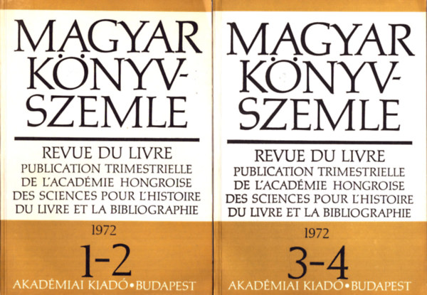 Tbb szerz - Magyar Knyszemle 1972. 1-4 szm