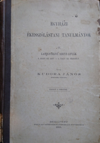 Egyhzi kesszlstani tanulmnyok IV.