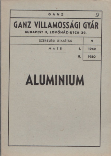 Aluminium - Szerelsi utasts