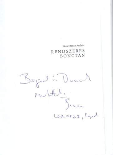 L�z�r Bence Andr�s - Rendszeres bonctan - dedik�lt