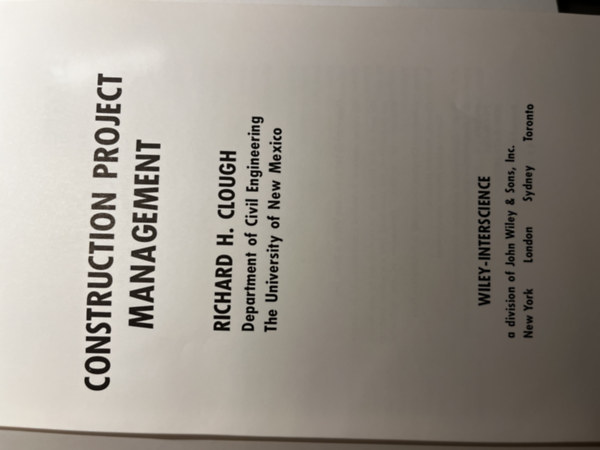 Richard H. Clough - Construction Project Management