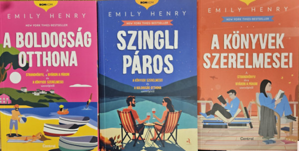 Emily Henry - 3 db Emily Henry K�L�NLEGES, �LDEKOR�LT KIAD�S� romantikus reg�ny: A boldogs�g otthona (K�l�nleges kiad�s) + A k�nyvek szerelmesei - (K�l�nleges kiad�s) + Szingli p�ros - (K�l�nleges kiad�s)