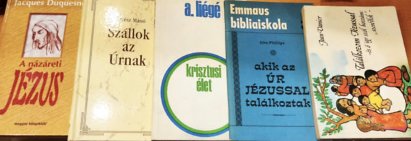 Jean Vanier, A. Liégé, Kertész Manó, Jacques Duquesne John Phillips - 5 db vallás, kereszténység: A názáreti Jézus + Akik az úr Jézussal találkoztak + Krisztusi élet + Szállok az Úrnak + Találkozom Jézussal
