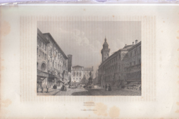 Bologna l�tk�pe - eredeti litogr�fia (metszet)