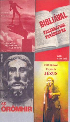 Xavier Perrin, Cliff Richard Pierre Imberdis - 4 db vall�si t�m�j� k�tet: Vallom�sok, v�lem�nyek, v�laszok - Bibli�val vas�rnapr�l vas�rnapra - Az �r�mh�v - Te, �n �s J�zus