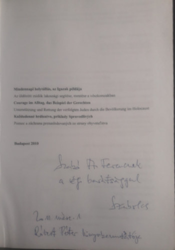 Szita Szabolcs - Mindennapi helytlls, az Igazak pldja