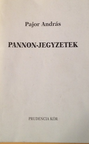 Pajor Andr�s - Pannon-jegyzetek