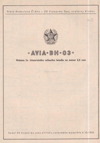 5 db rep�l�g�pmodell tervrajz: Szpak-2, Jun�k, Zak-3, Sohaj, Avia-BH-03