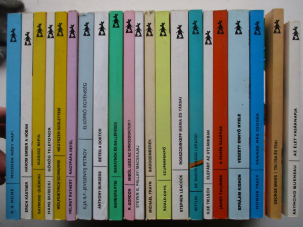 21 db a Vid�m k�nyvek soroaztb�l (Rosszcsirkeff M�ria �s t�rsai, Ne hagyd magad ler�zni, Elef�nt az utc�nkban, A feh�r szarvas, Veszett erny� nyele, Tsi-tsa �s tsai,, stb...)