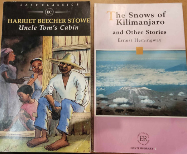 Ernest Hemingway, Brett Thomas, Lilian Brogger  Harriet Beecher-Stowe (illus.), Solveig Odland (illus.) - 2 db knnytett olvasmny: The Snows of Kilimanjaro and other Stories + Uncle Tom's Cabin