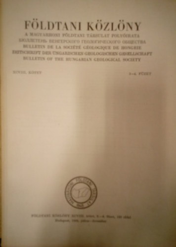 Fldtani kzlny XCVIII. ktet 3.-4. fzet / 1968. jlius-december