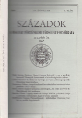 P�l Lajos  (szerk.) - Sz�zadok 2000/4. sz�m (134. �vfolyam)