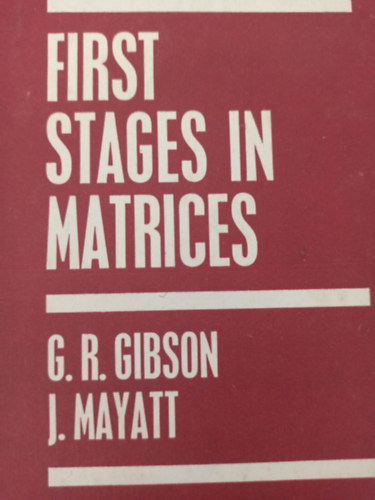 First stages in matrices (A mtrixok els szakaszai - Angol nyelv)