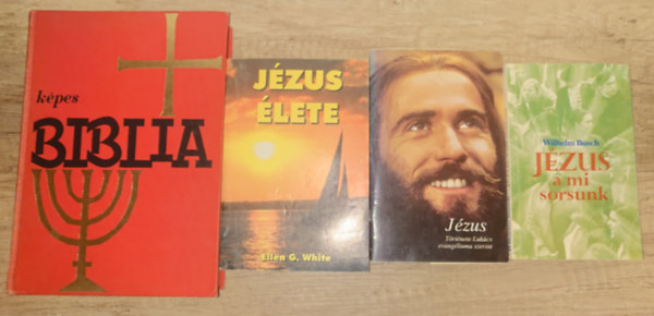 Ellen G White Wilhelm Busch - A Biblia + 3 könyv Jézusról: Képes Biblia, Jézus élete, Jézus a mi sorsunk, Jézus története Lukács evaangéliuma szerint