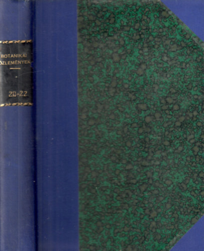 Gombocz Endre (szerk. Moesz Gusztáv közreműködésével) - Botanikai közlemények XX-XXII. (egybekötve)