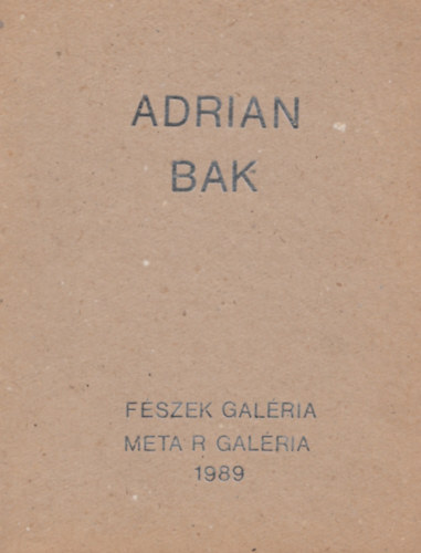 Robert Adrian Bak Imre - Pozcik I. - Positionen I.