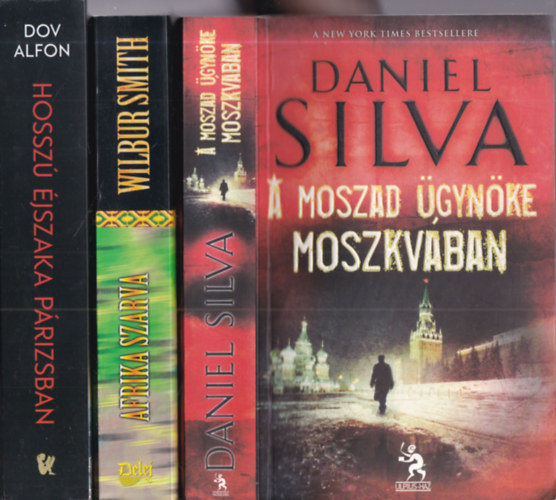 Wilbur Smith, Dov Alfon Daniel Silva - 3 db. krimi (A Moszad �gyn�ke Moszkv�ban + Afrika szarva + Hossz� �jszaka P�rizsban)
