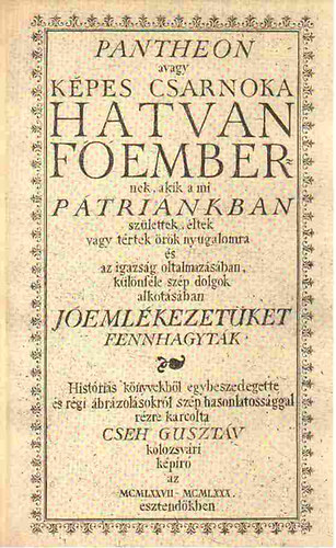 Eur�pa K�nyvkiad� - Hatvan f�ember (Cseh Guszt�v r�zkarcai)