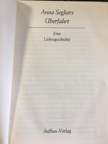Anna Seghers - Überfahrt. Eine Liebesgeschichte