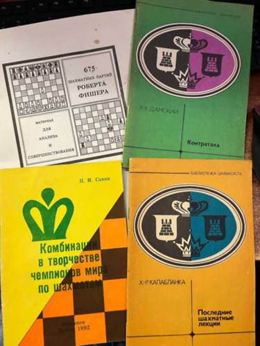 4 db orosz nyelv sakk knyv